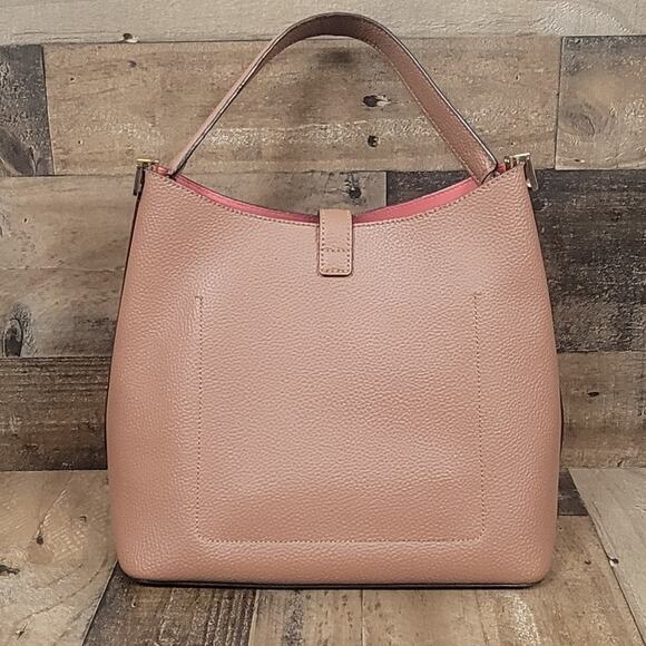 Kate Spade Bag New York Leonard Street Mariel Bucket Shoulder Purse Brown Blush - Picture 4 of 12
